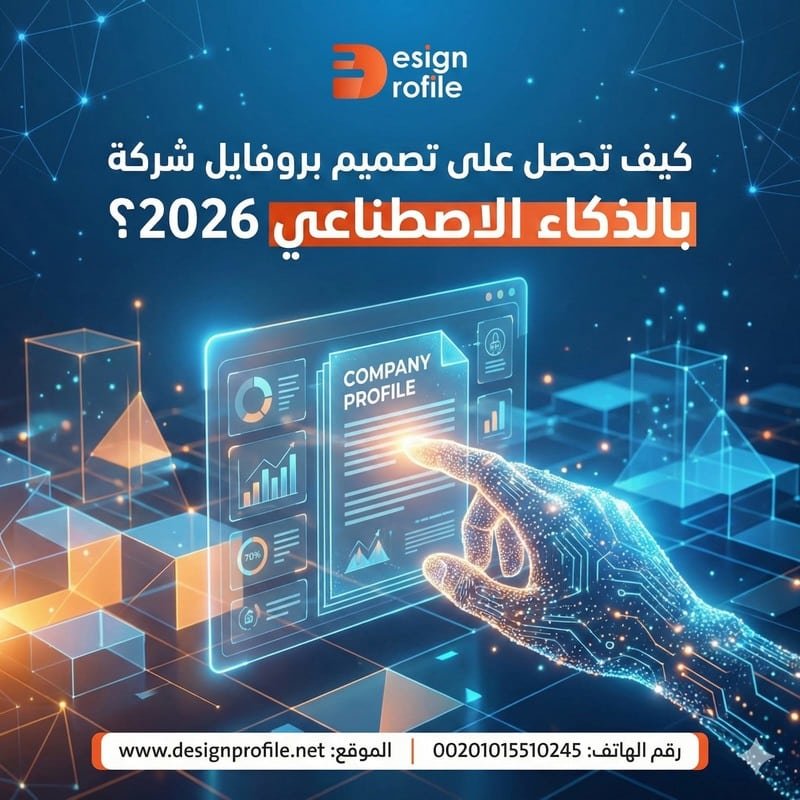 تصميم بروفايل شركة بالذكاء الاصطناعي