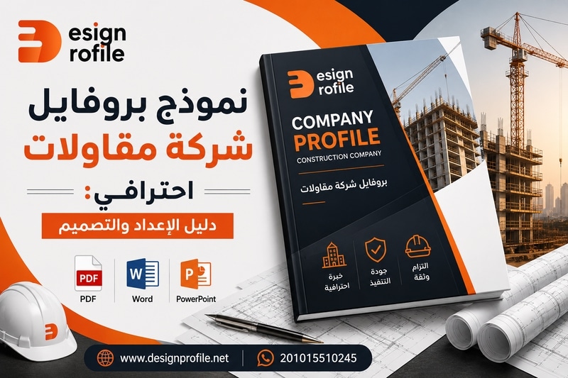 نموذج بروفايل شركة مقاولات احترافي: دليل الإعداد والتصميم نموذج بروفايل شركة مقاولات
